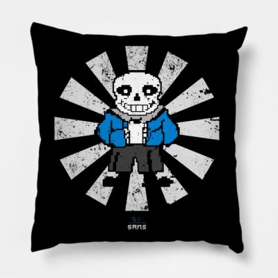 Sans Retro Japanese Undertale Throw Pillow Official Undertale Merch