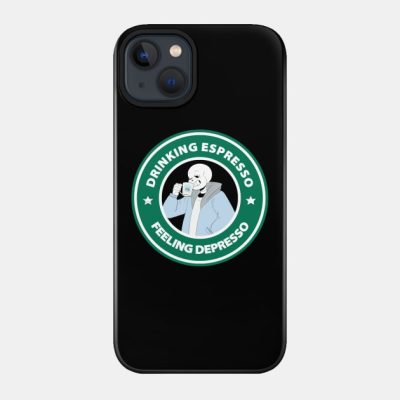 Sans Undertale Drinking Espresso Feeling Depresso Phone Case Official Undertale Merch