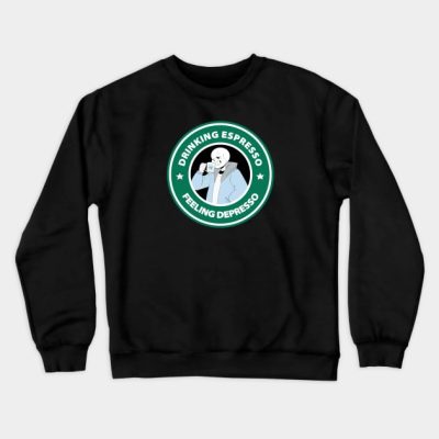 Sans Undertale Drinking Espresso Feeling Depresso Crewneck Sweatshirt Official Undertale Merch