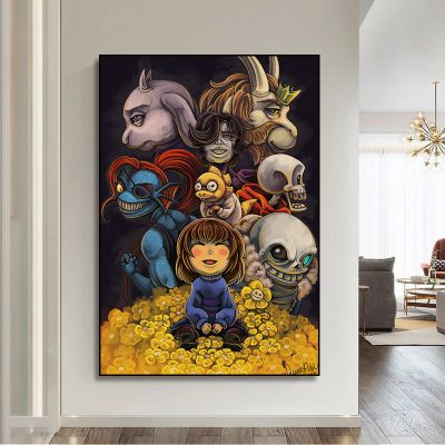 Anime Retro Designs Game Undertale Prints Posters Kraft Paper Vintage Poster Wall Art Painting Study Stickers 6 - Undertale Merchandise