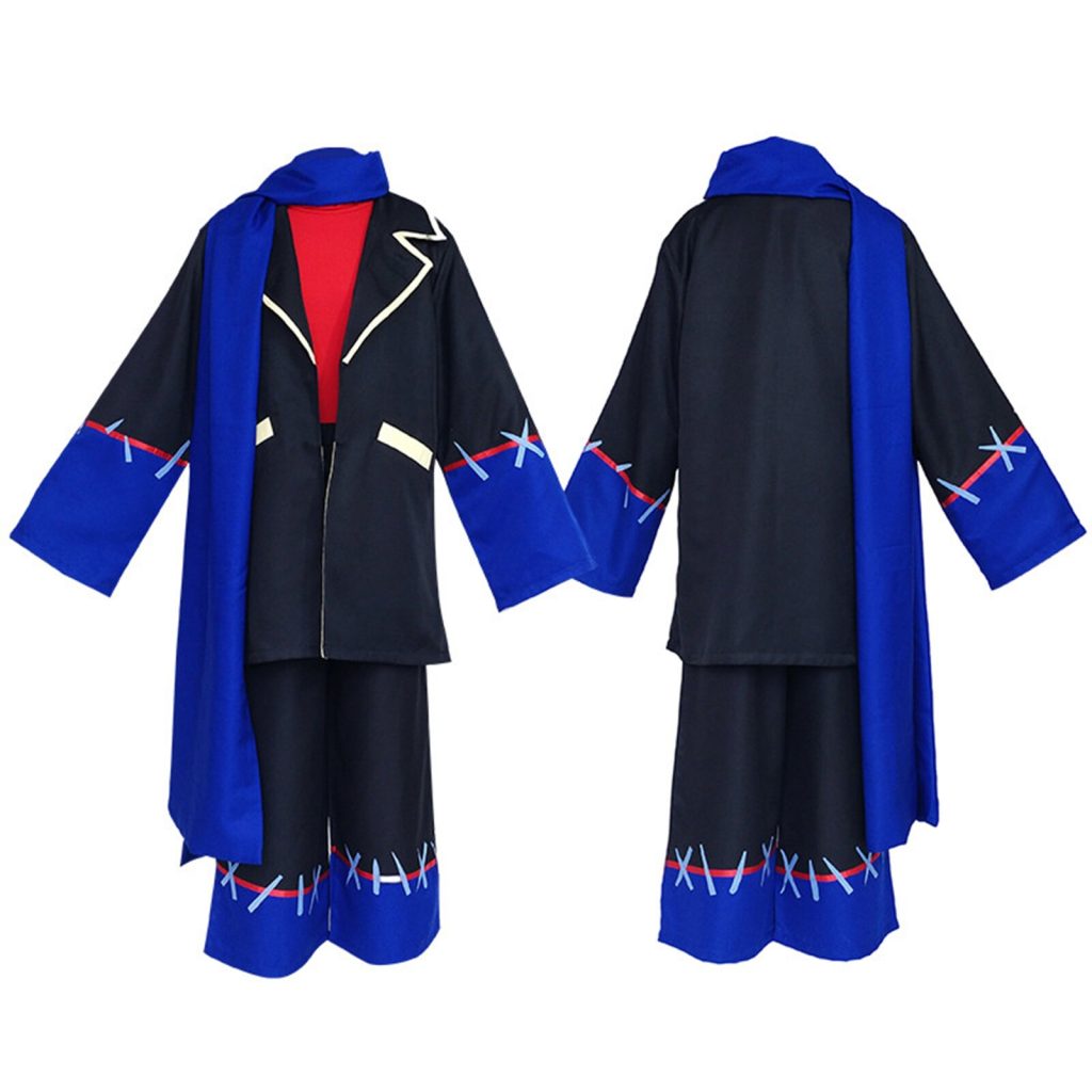 Anime Undertale Error Sans Cosplay Costume for Adult Black School Uniform Jacket Pants with Royal Blue 3 - Undertale Merchandise