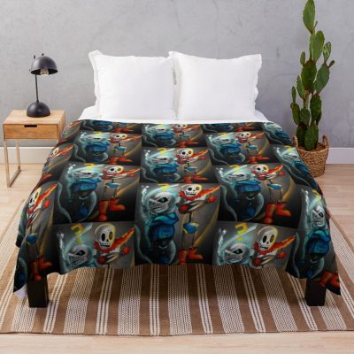 Undertale Papyrus And Sans Throw Blanket Official Undertale Merch