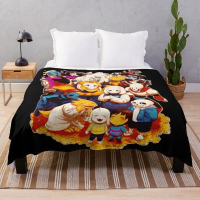 All The Amazing Characters From Undertale - Indie Videogame Throw Blanket Official Undertale Merch